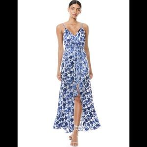 Alice + Olivia SAMANTHA BELTED FLORAL MAXi dress